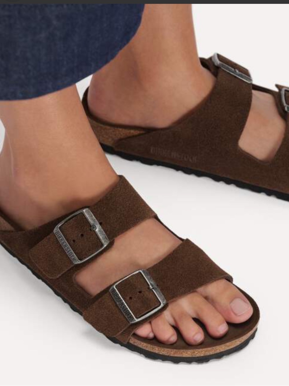 Birkenstock Arizona Suede Double Buckle Sandal - Brown (Men) - Picture 2 of 8